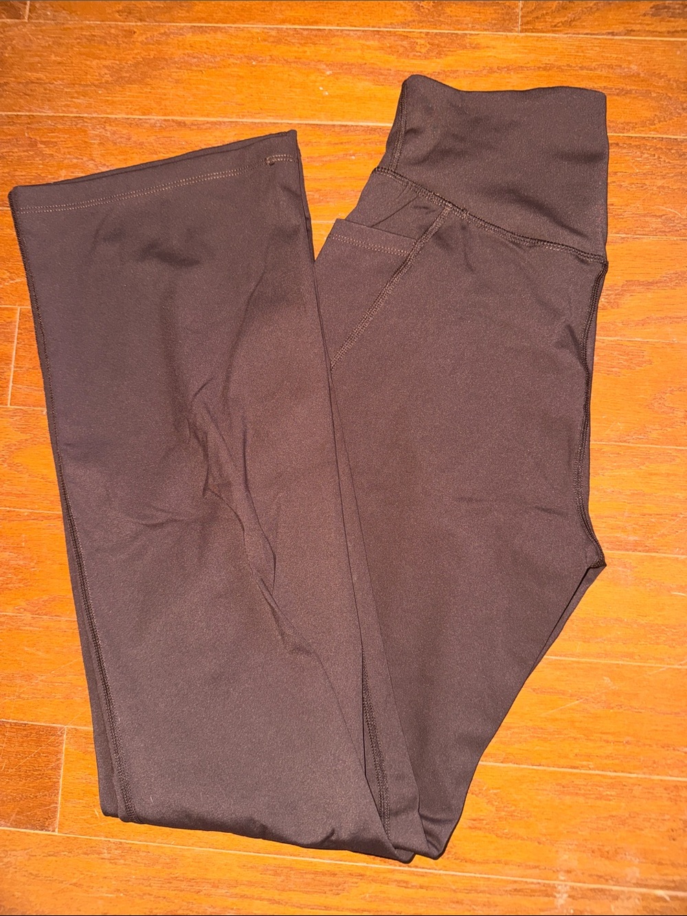 High-Waist Brown Jockey Flare Leggings